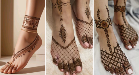 Stylish Leg Mehndi Design