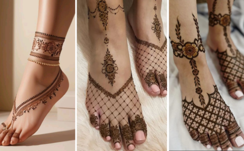 Stylish Leg Mehndi Design