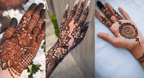 Easy simple flower mehndi design