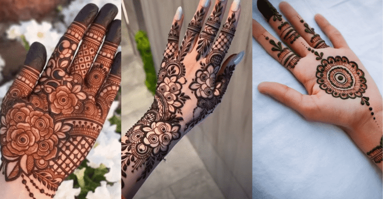 Easy simple flower mehndi design