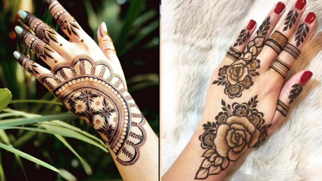 Back hand arabic mehndi design