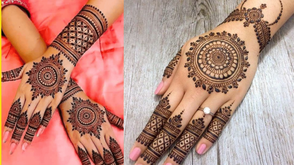 Back hand arabic mehndi design