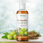 Keshpallav Ayurvedic Hair Oil bottle with natural herbs for strong healthy hair
