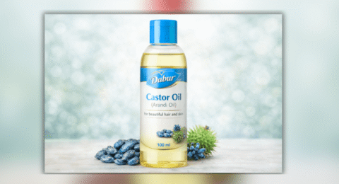 Dabur Castor Arandi Oil bottle for hair growth and skin care