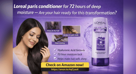 L'Oreal Paris Hyaluron Moisture Conditioner 72 घंटे की नमी देने वाला कंडीशनर ड्राई और फ्रिज़ी बालों के लिए