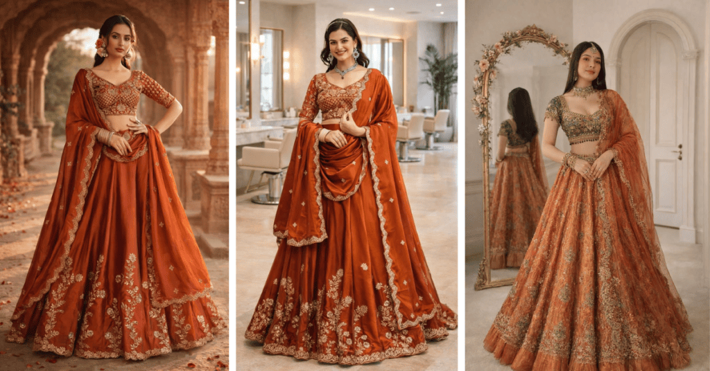 Rust Lehenga