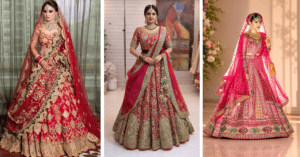 Beautiful bridal photos showcasing an elegant bride in stunning wedding attire and traditional jewelry.