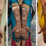 Traditional Mehndi design with beautiful intricate henna patterns