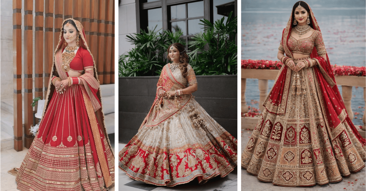 Beautiful Brides in elegant bridal outfits with stunning wedding looks