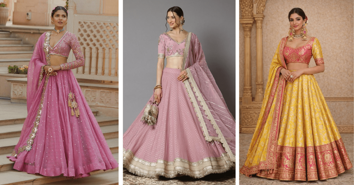 Stylish Sangeet look featuring a beautiful wedding outfit, elegant jewelry, and festive fashion.