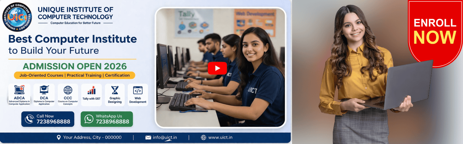 UICT computer institute Gorakhpur admission open 2026 computer courses training